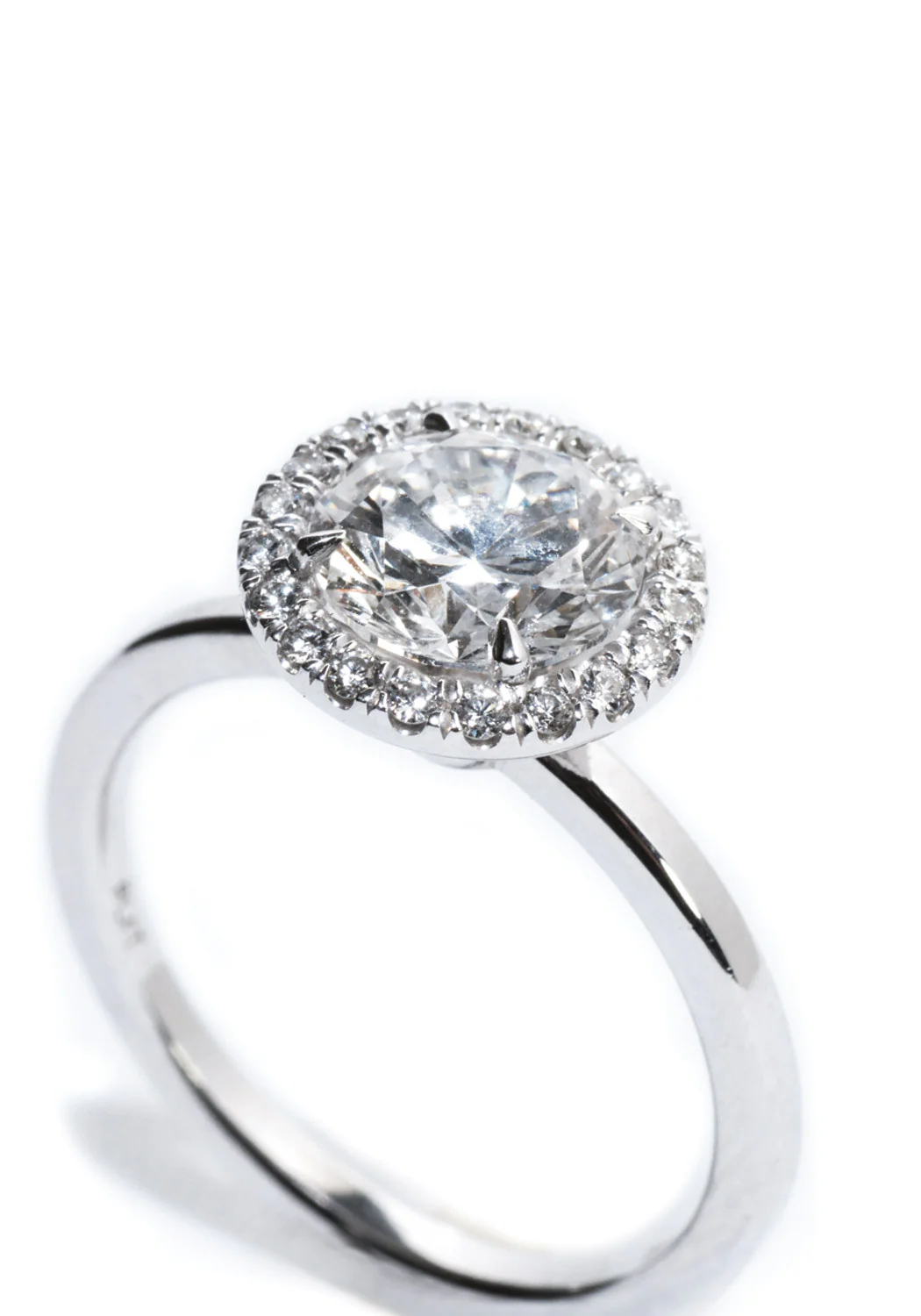Oster Collection Platinum Halo Round Diamond Ring - Image 3