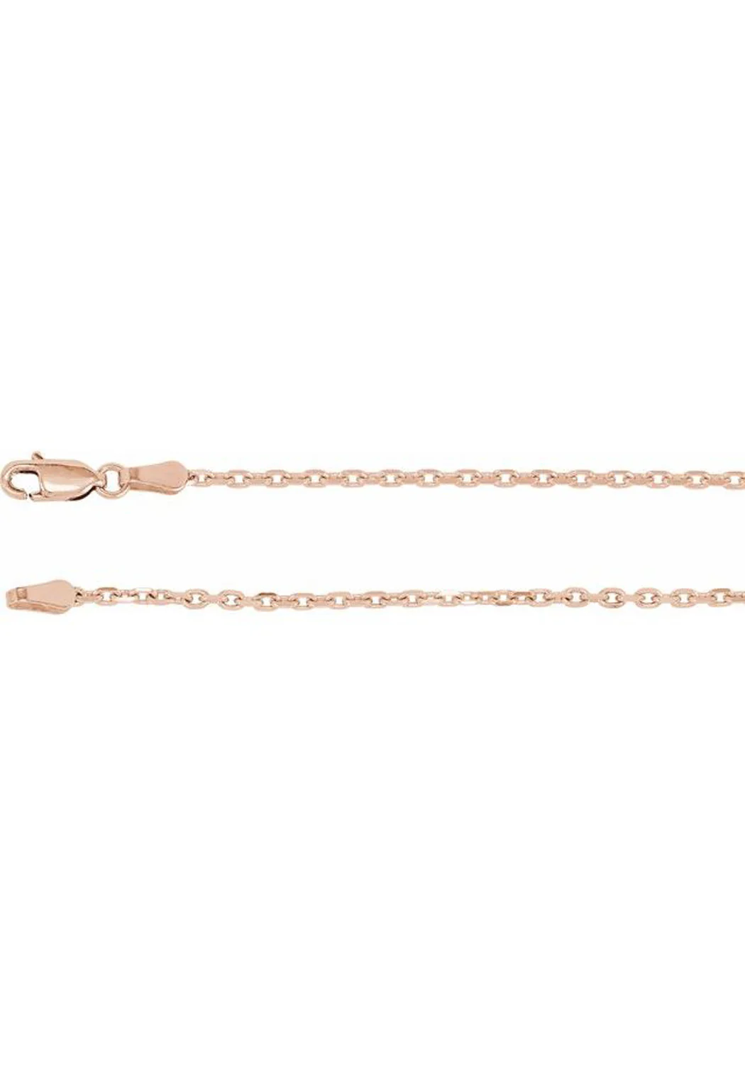 14K Rose Gold Diamond Cut Cable Chain Necklace | 20" - Image 2