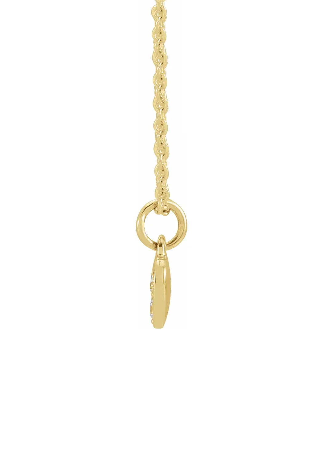 14K Yellow Gold Natural Diamond Heart Necklace | 16" - 18" - Image 3