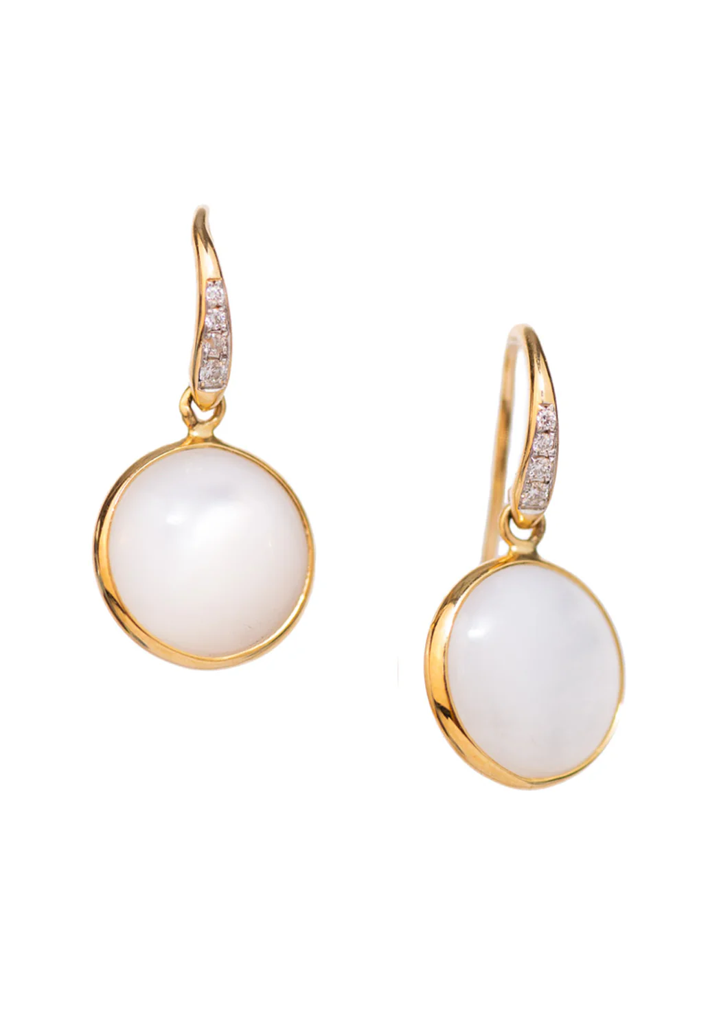 Oster Collection 18KYG Diamond & Mother of Pearl Drop Earrings - Image 3