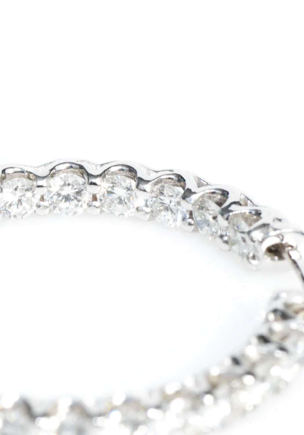 Oster Collection 18KWG Inside & Outside Diamond Hoop Earrings - Image 3
