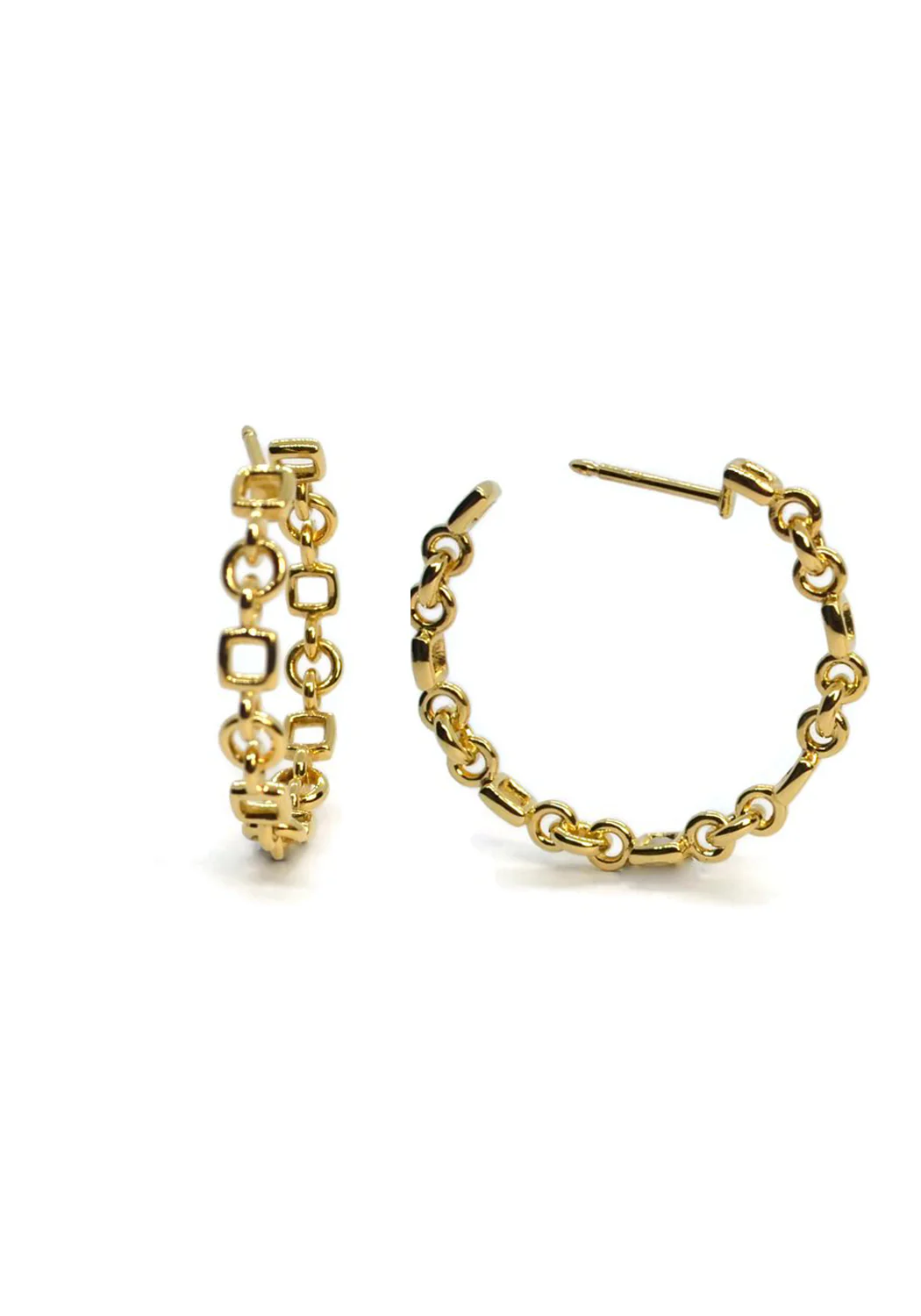 A & Furst Gaia 18KYG Chain Link Hoop Earrings - Image 3