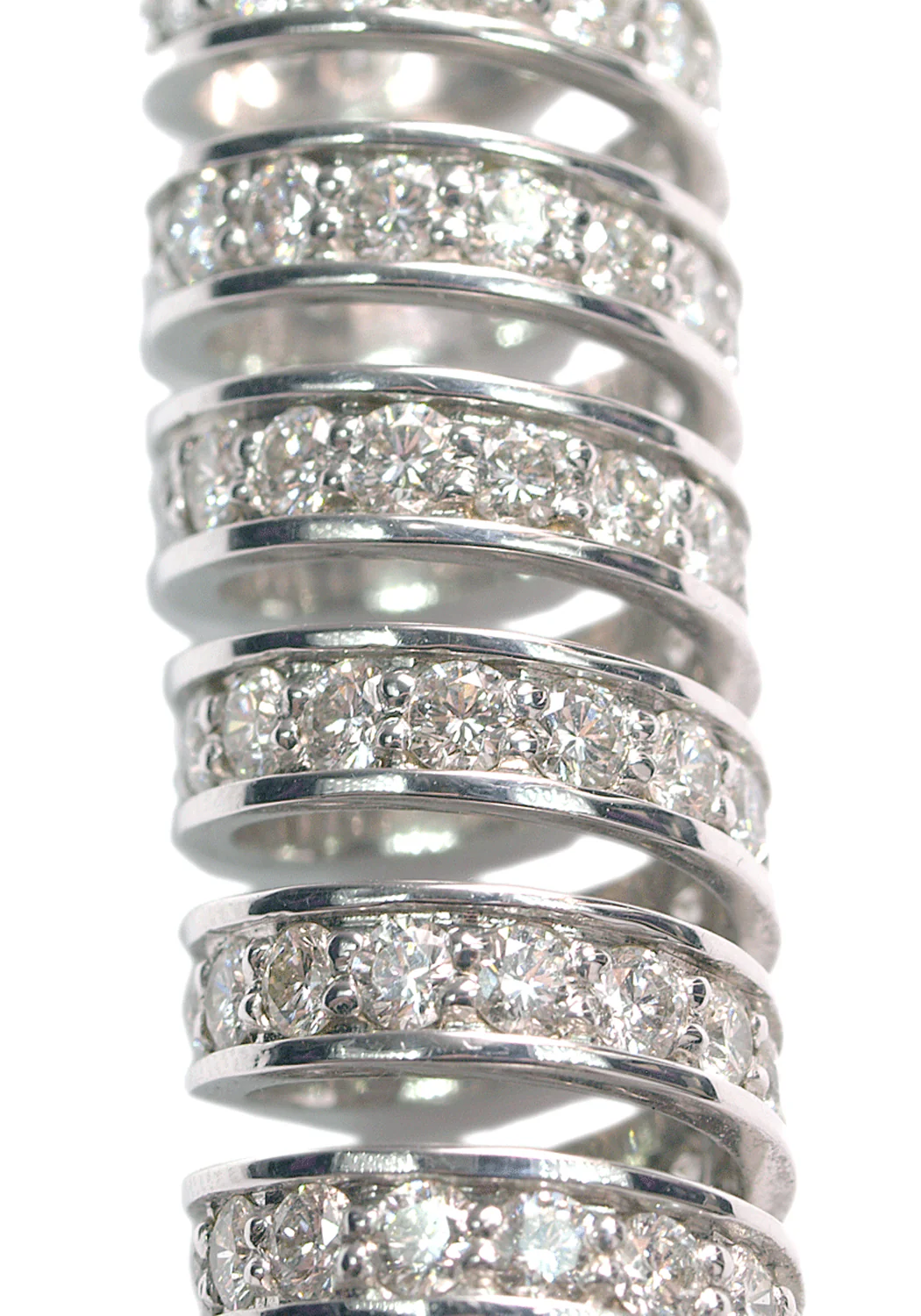 Alex Soldier 18K White Gold Diamond Spiral Earrings - Image 4