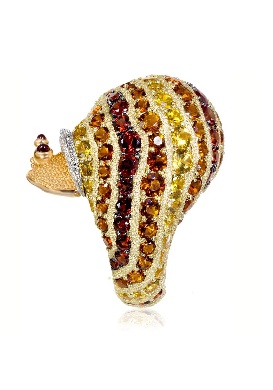 Alex Soldier Yellow Sapphire & Brown Diamond Snail Cocktail Ring - Image 4