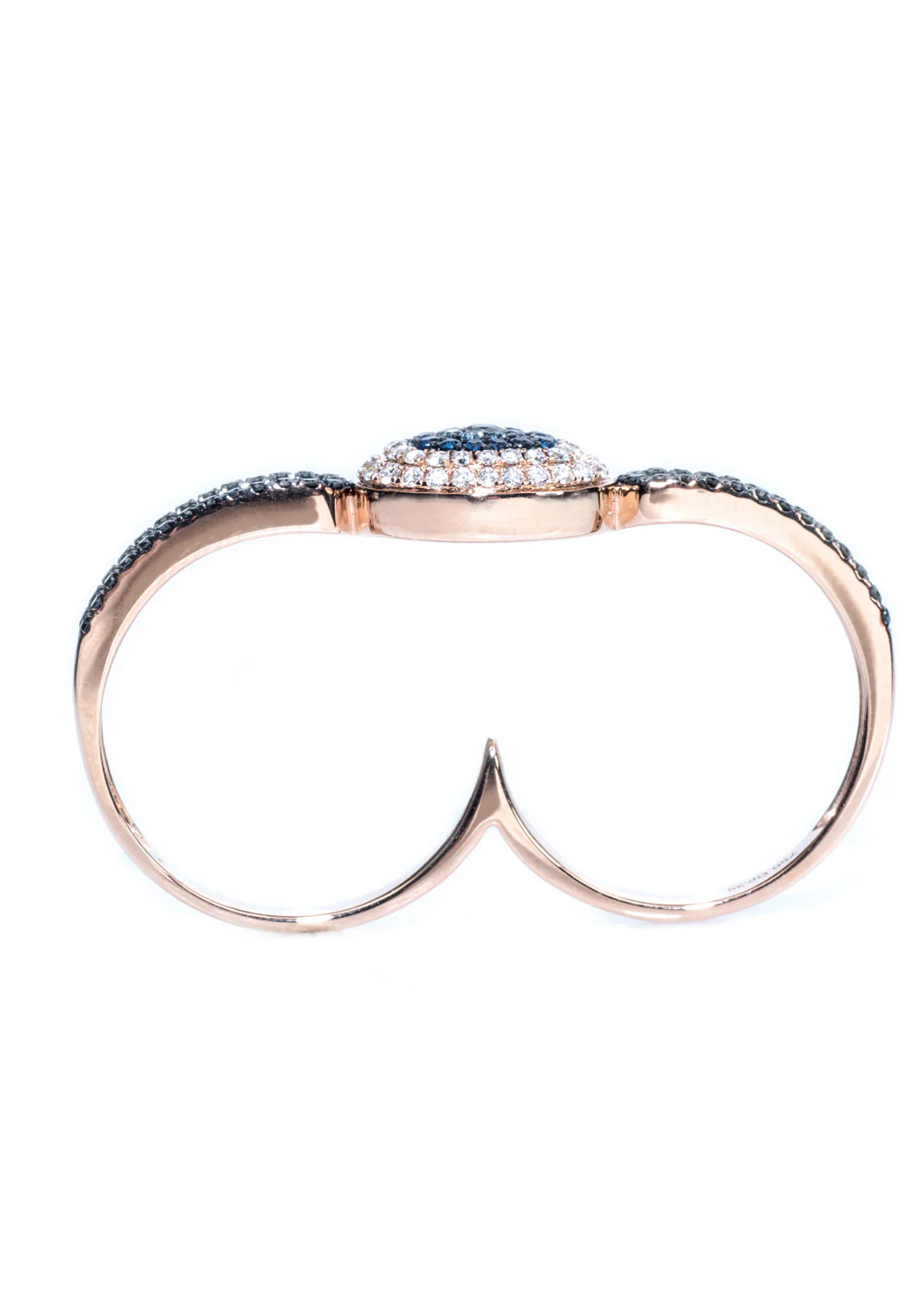 Anatol 18KRG Diamond & Sapphire Evil Eye Double Ring - Image 3