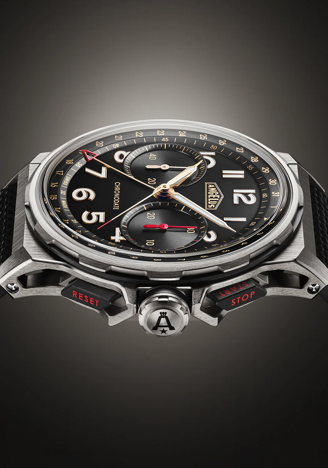Angelus Chronodate Titanium Black Strap - Image 4