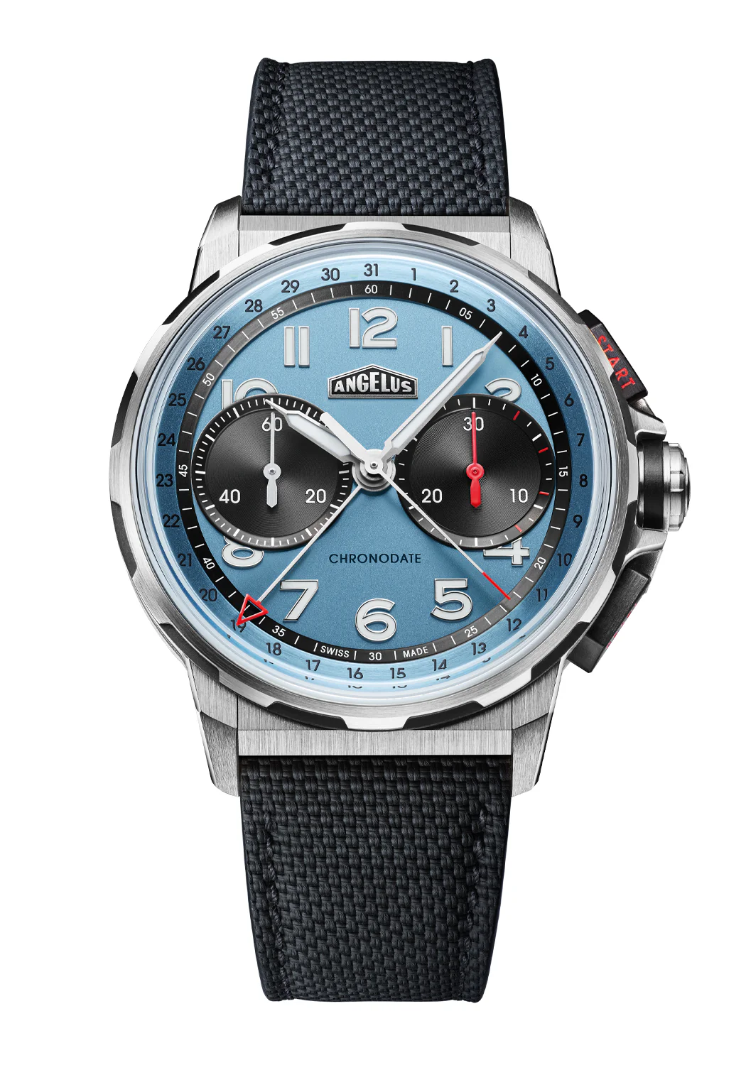 Angelus Chronodate Titanium Storm Blue Bracelet | LE25 - Image 5