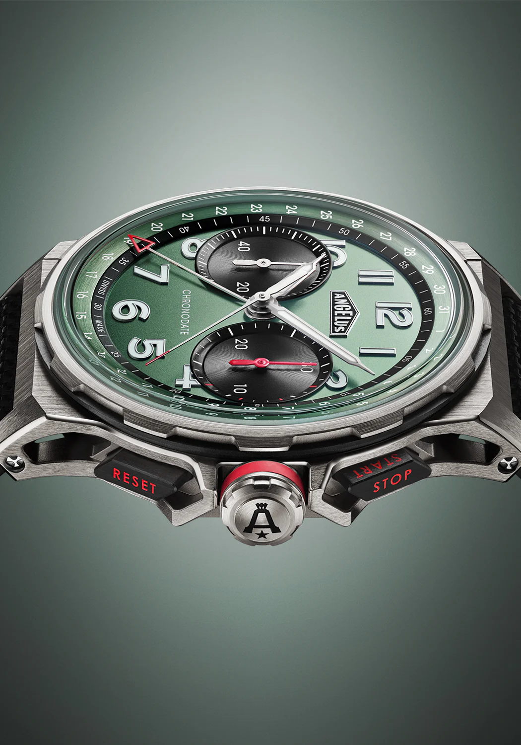 Angelus Chronodate Titanium Green Strap - Image 3