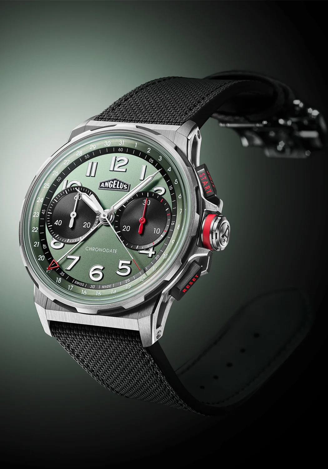 Angelus Chronodate Titanium Green Strap - Image 4