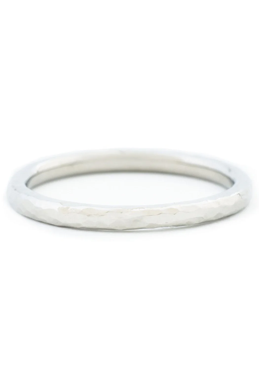 Anne Sportun 18K White Gold Hammer Finish Band - Image 4