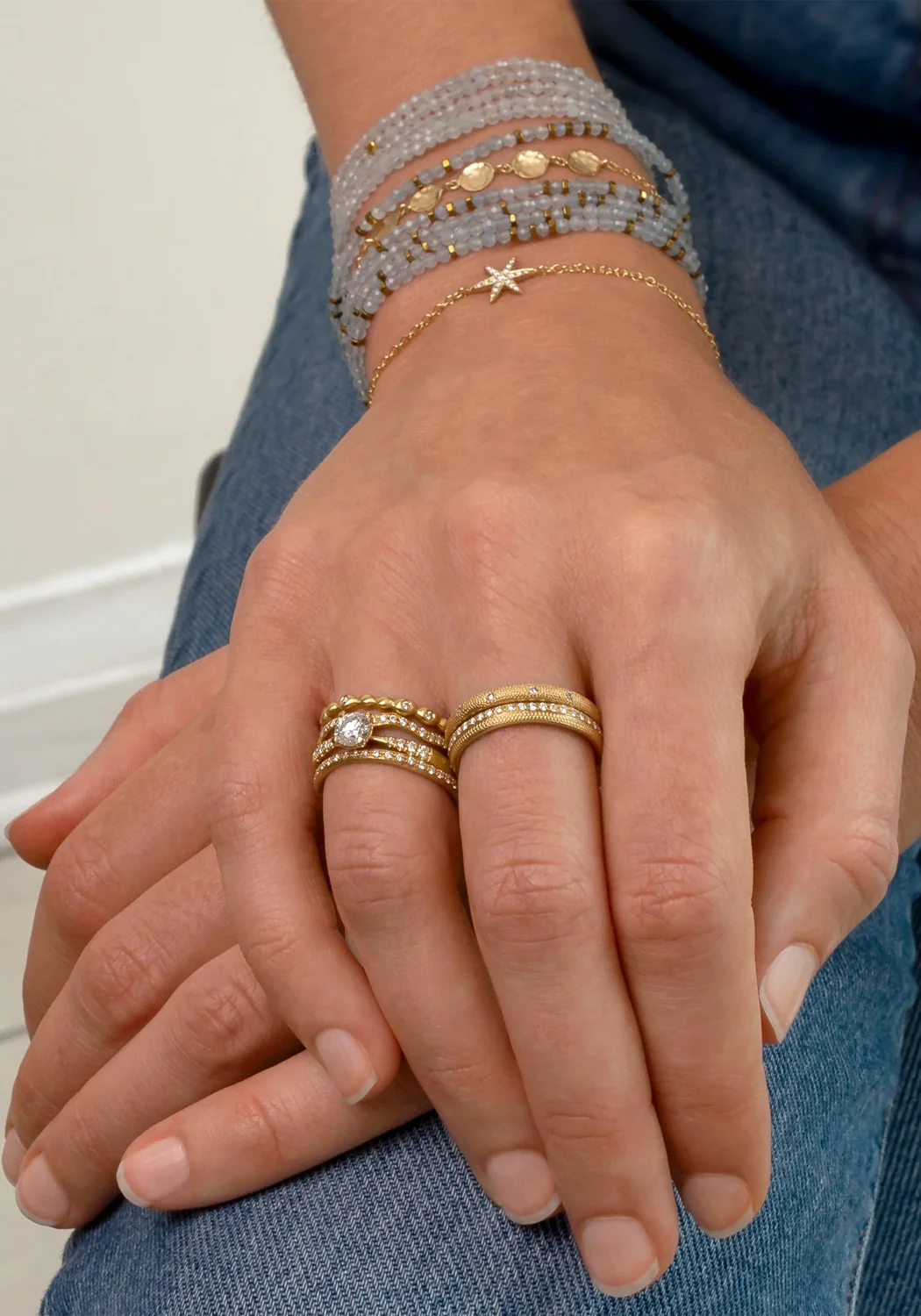Anne Sportun 14KWG Single Row Pave Diamond Eternity Band - Image 4