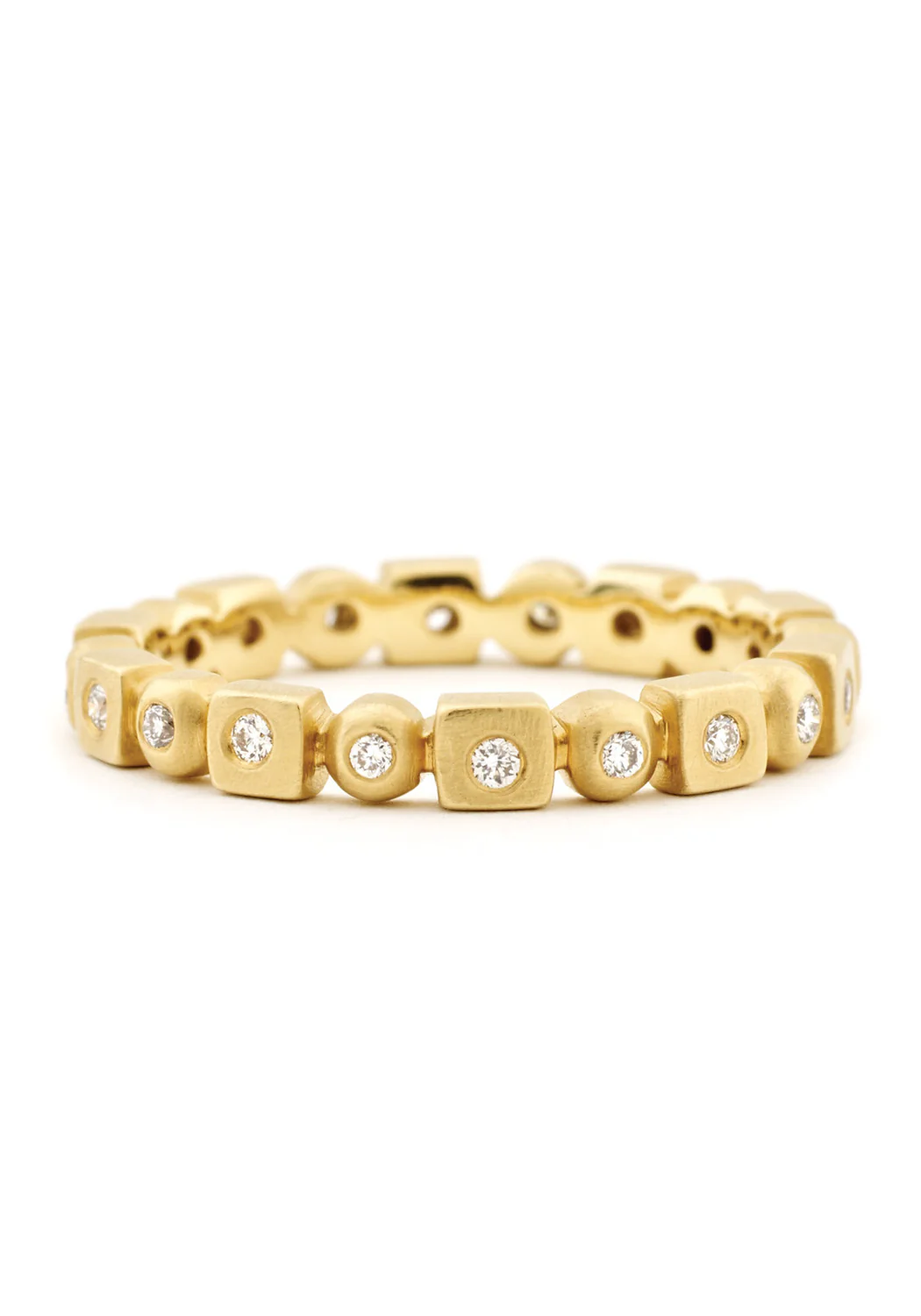 Anne Sportun 18KYG Round & Square Diamond Eternity Band
