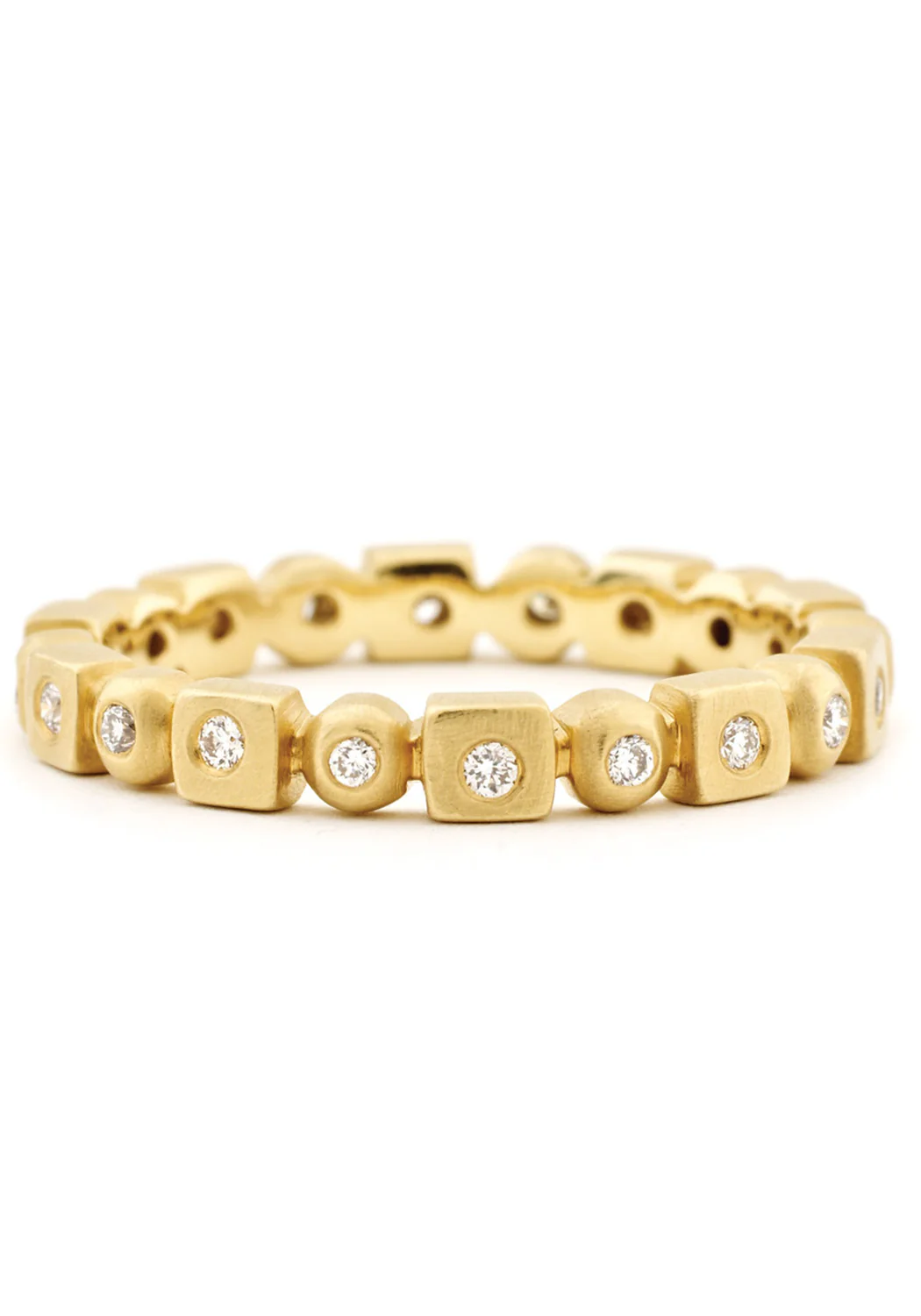 Anne Sportun 18KYG Round & Square Diamond Eternity Band - Image 4