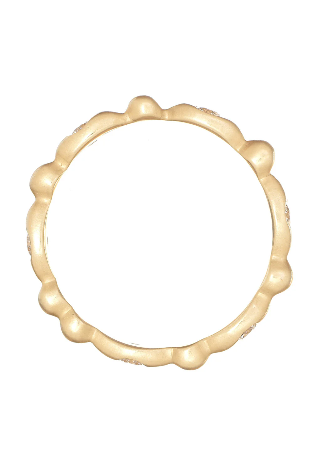 18KYG Bead & Scallop .30ctw Diamond Eternity Band - Image 3
