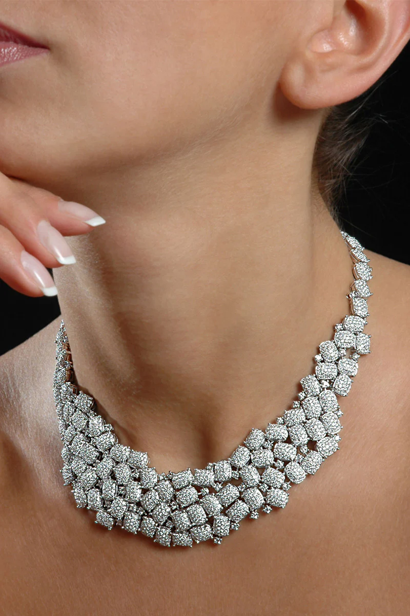 Antonini Malibu Collana 18K White Gold Pavé Diamond Necklace - Image 4