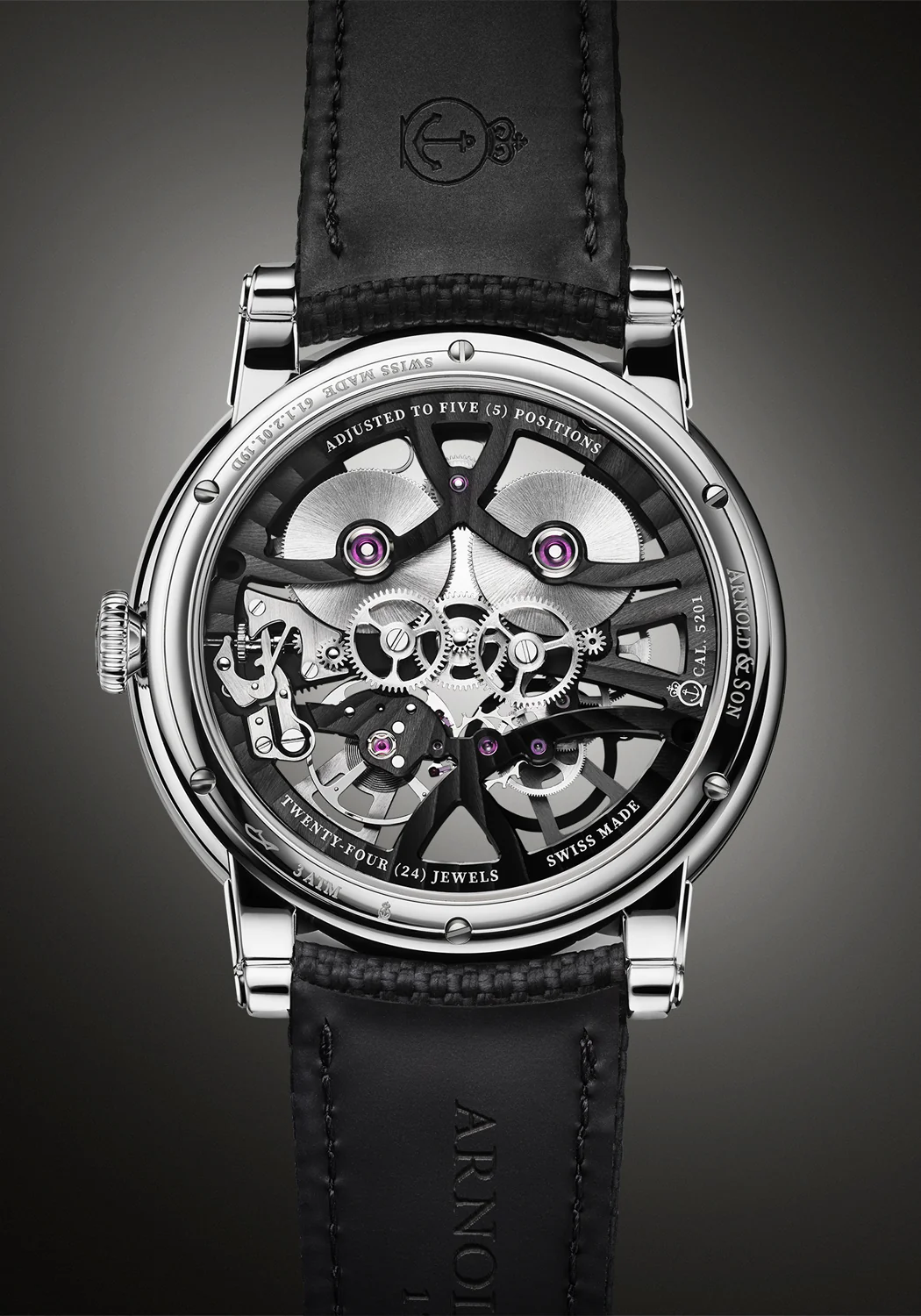 Arnold & Son Nebula 41.5 Steel Black Strap - Image 5