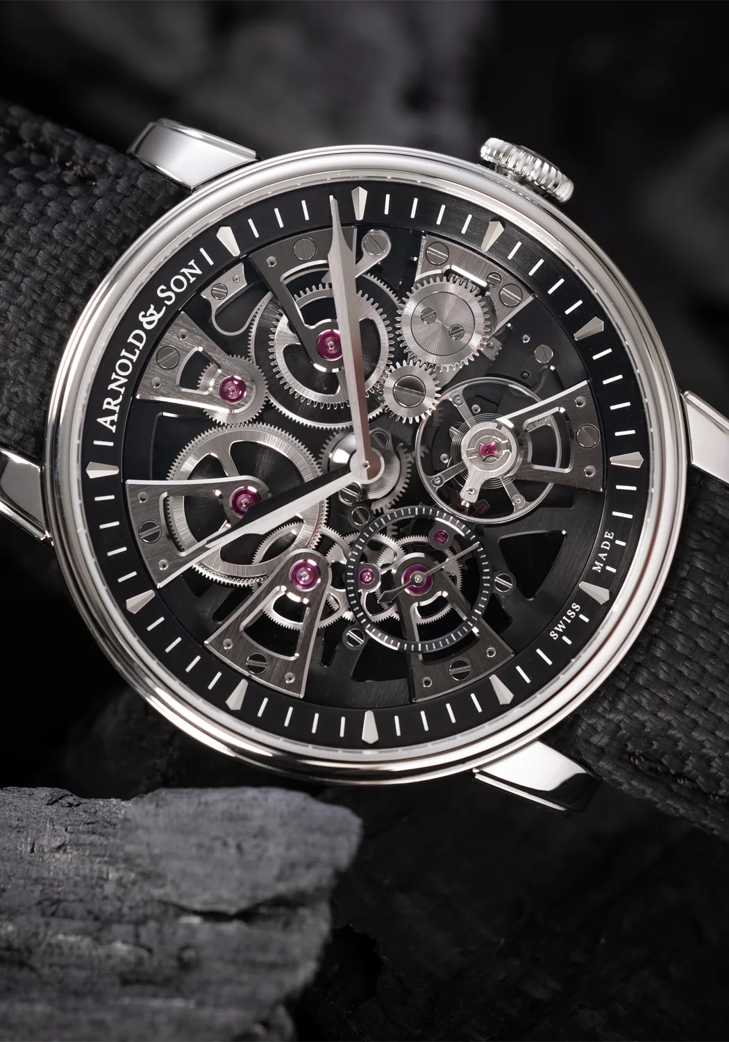 Arnold & Son Nebula 41.5 Steel Black Strap - Image 6