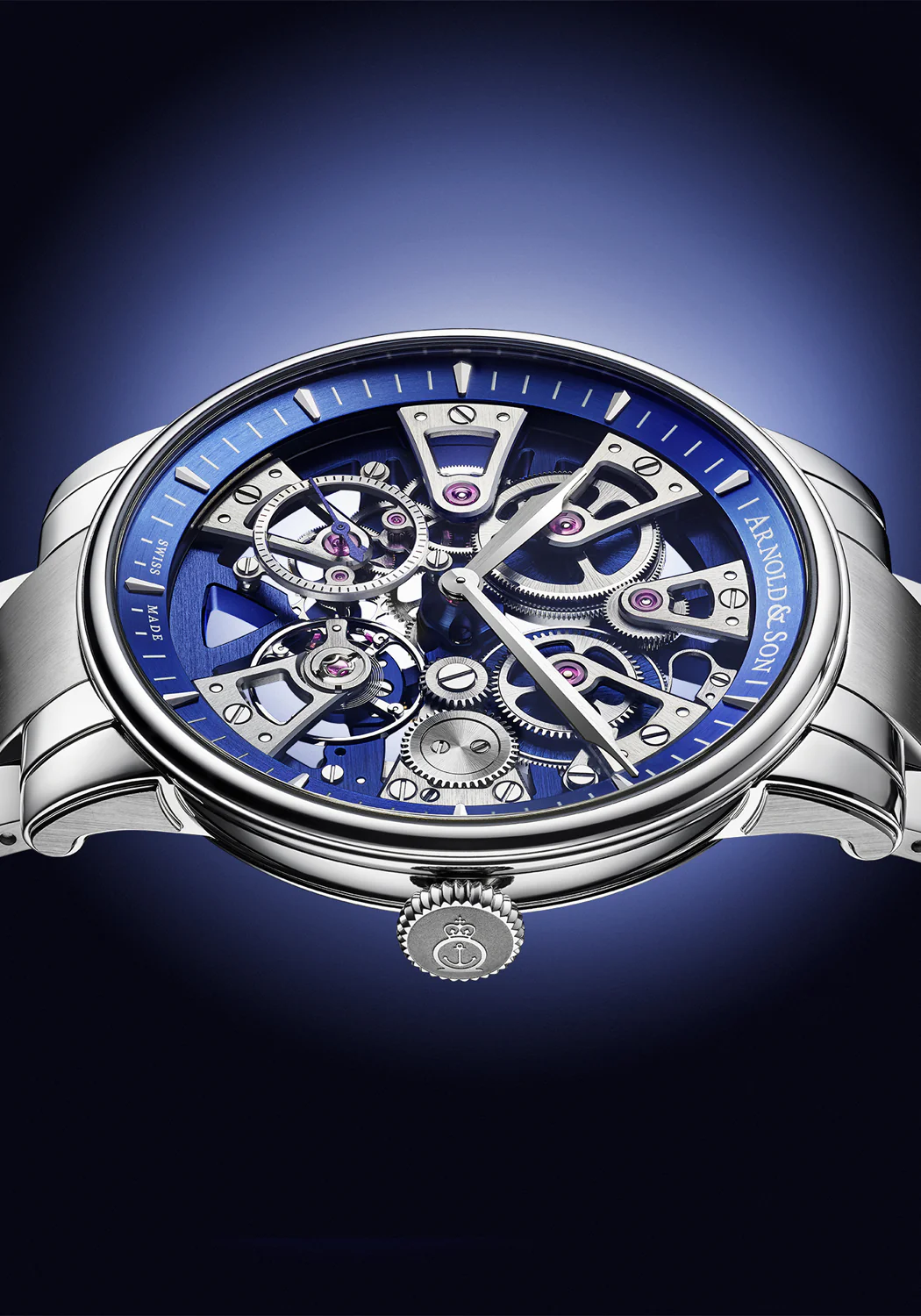 Arnold & Son Nebula 41.5 Steel Blue Bracelet - Image 3