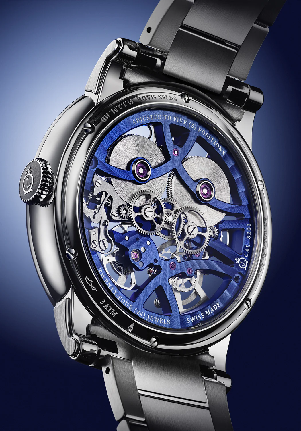 Arnold & Son Nebula 41.5 Steel Blue Bracelet - Image 5