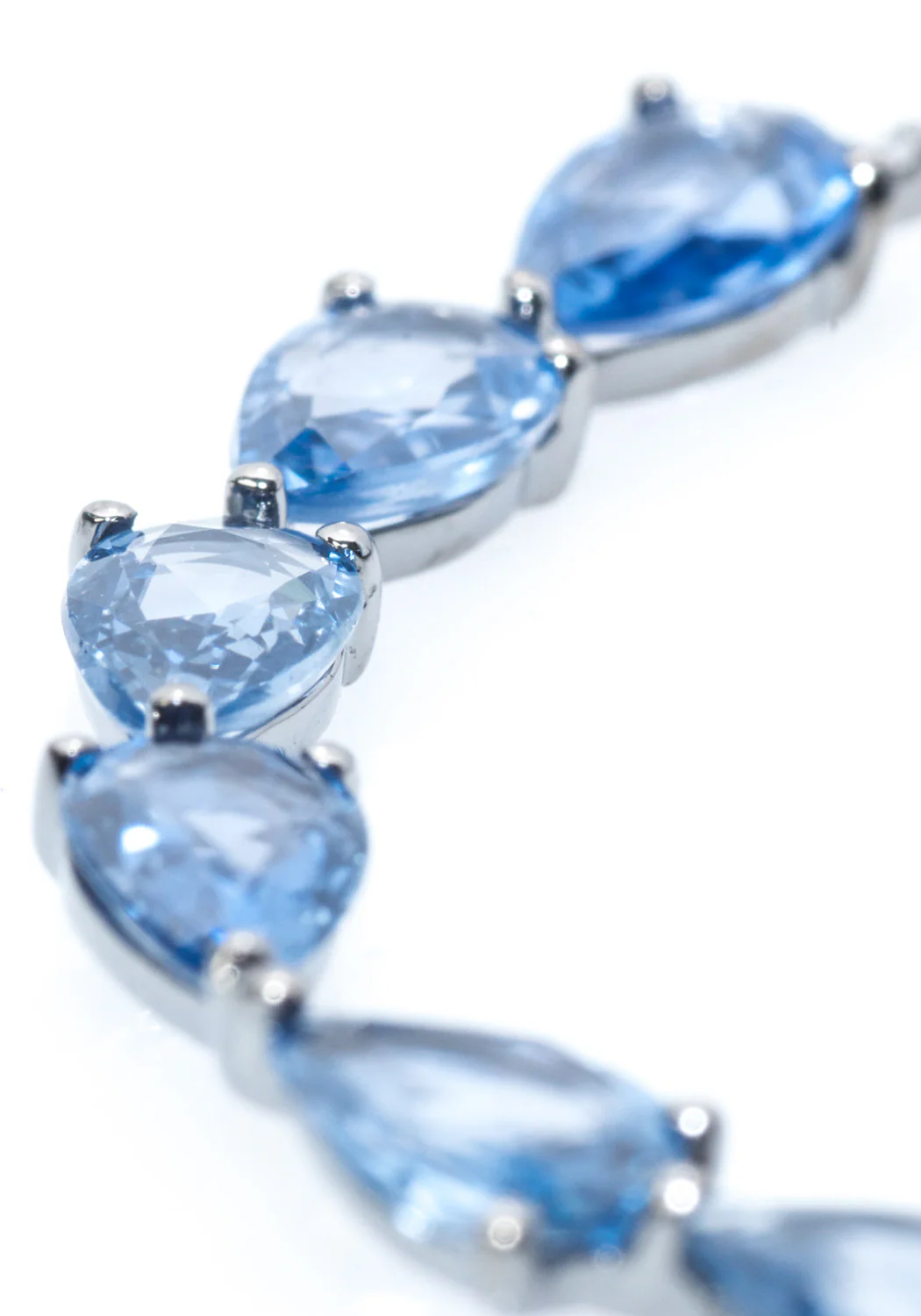 Anatol Diamond & Blue Sapphire Oval Hoop Dangle Earrings - Image 2
