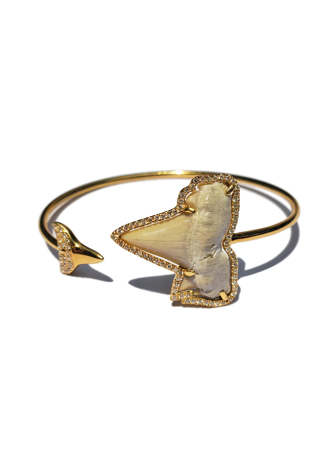 Borgioni 18KYG Diamond & Shark Tooth Cuff Bracelet