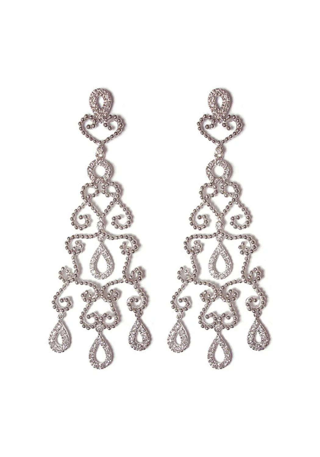 Carla Amorim Fascination 18KWG Chandelier Scroll Diamond Earrings - Image 3