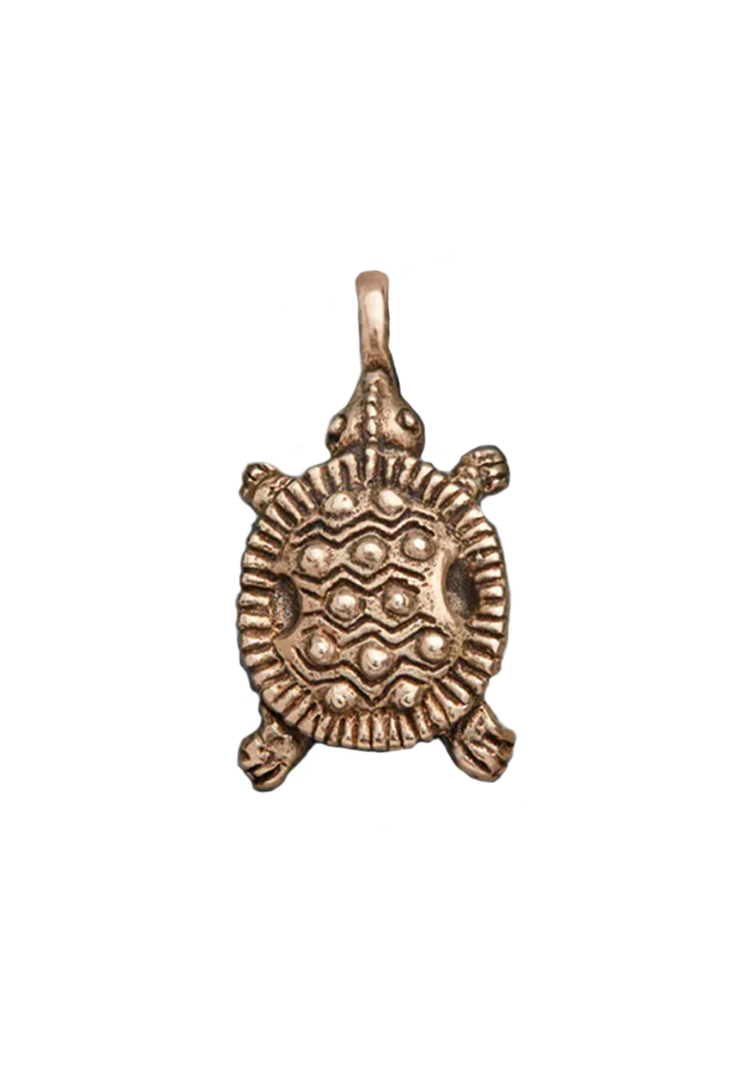 Catherine Michiels Bronze Tito Turtle Charm on Silk Wrap