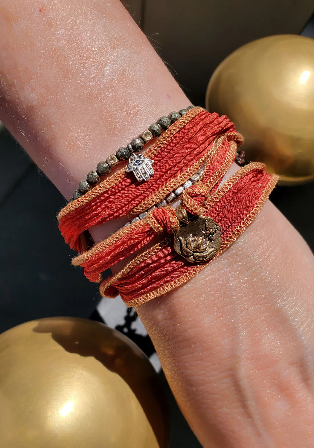 Catherine Michiels Sterling Silver & 14KYG Bead Bracelet - Image 3