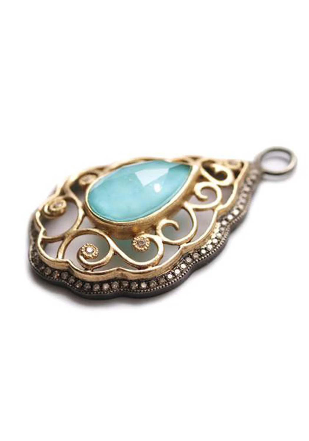 Cynthia Ann Filigree Turquoise Teardrop Earring Jackets - Image 3
