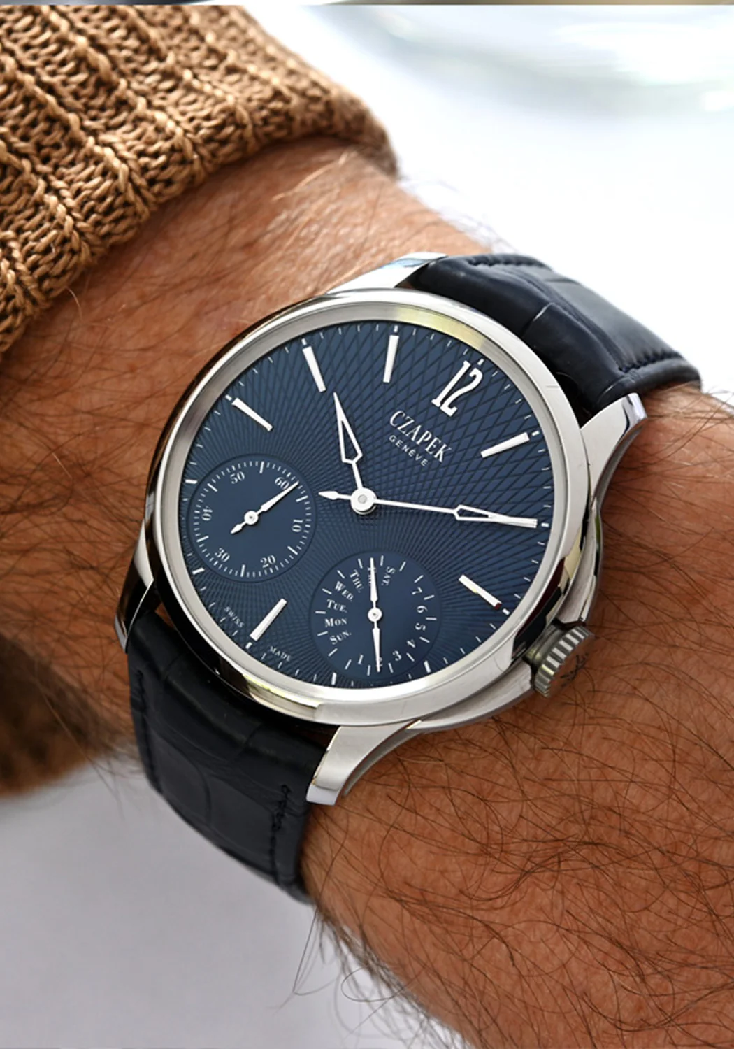 Czapek Quai des Bergues 40.5mm Double Soleil Deep Blue - Image 4