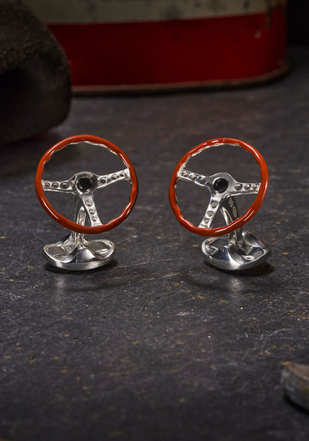 Deakin & Francis Sterling Silver Vintage Steering Wheel Cufflinks - Image 2