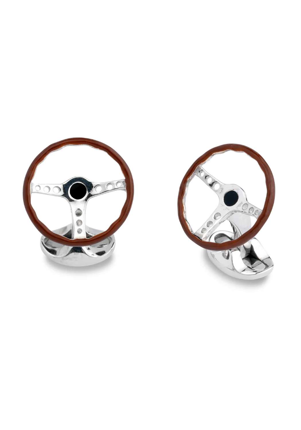 Deakin & Francis Sterling Silver Vintage Steering Wheel Cufflinks - Image 3