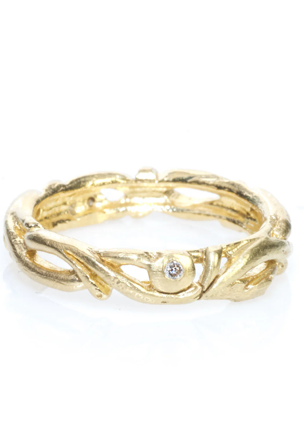 Dominique Cohen 18KYG Petite Lace Scroll Diamond Ring - Image 3