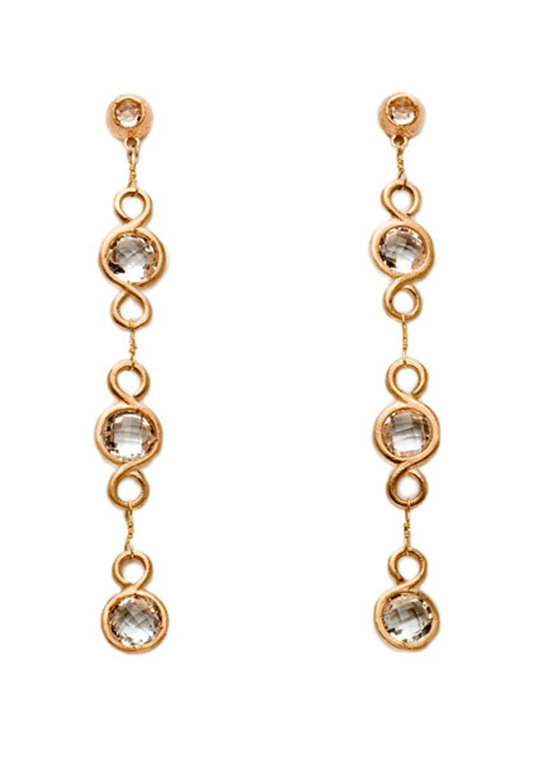 Dominique Cohen 18K Rose Gold White Topaz Duster Earrings - Image 4