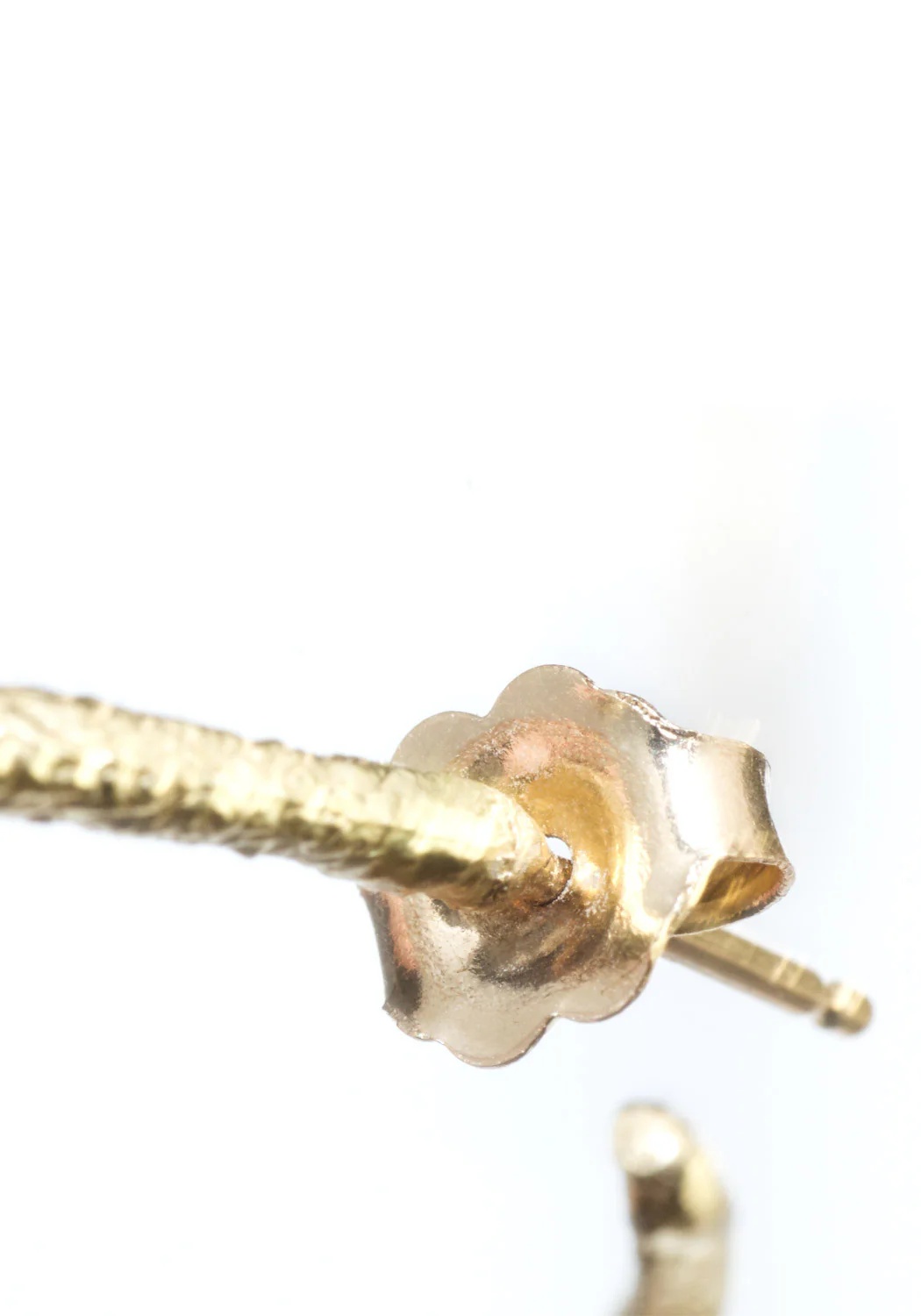 Dominique Cohen 18K Yellow Gold Textured Hoop Earrings - Image 3