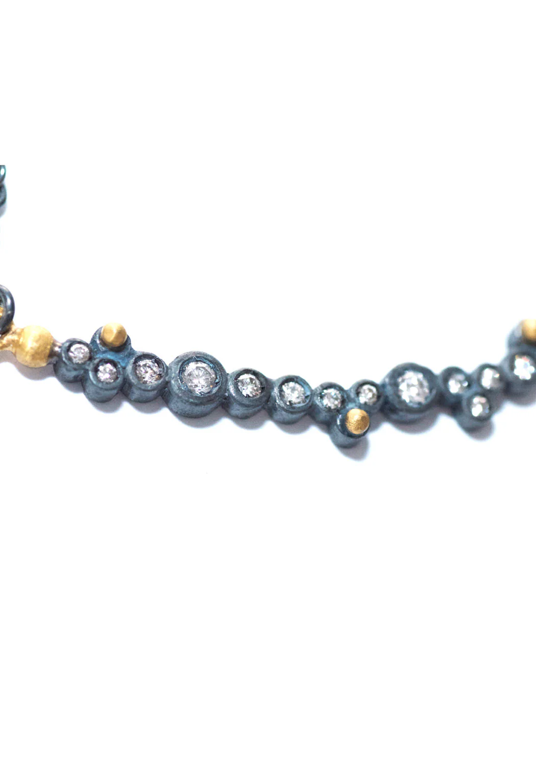 Lika Behar Oxidized Silver & 24KYG Dylan Diamond Bar Necklace - Image 3