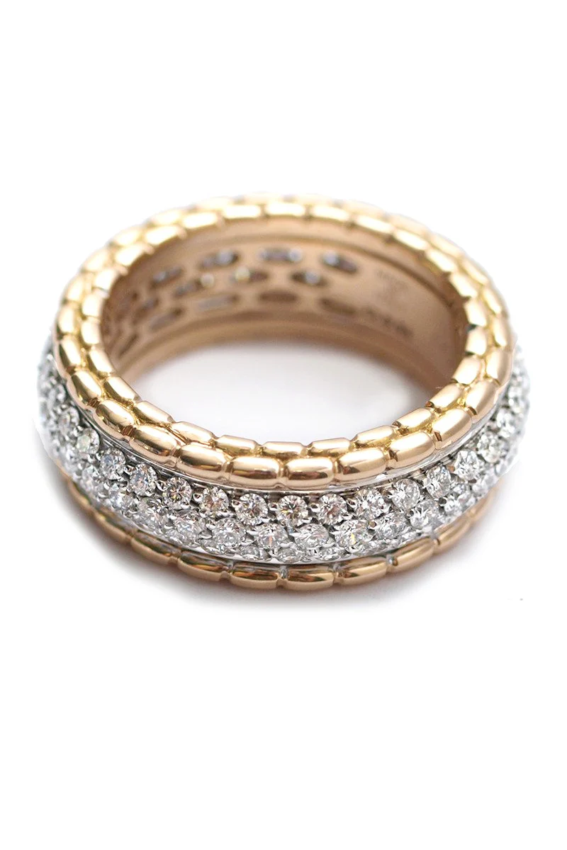 FOPE Phylo 18K Rose Gold Pavé Diamond Ring - Image 3