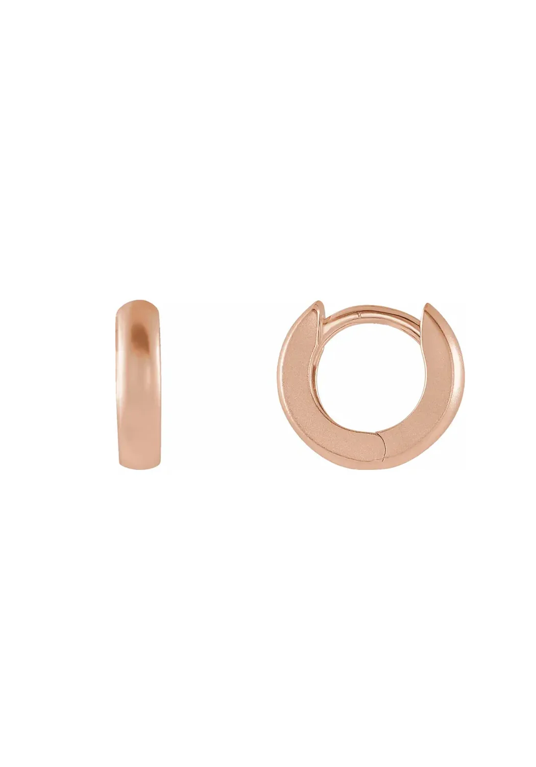 Fresh Picks 14K Rose Gold Bead Blast Huggie Earrings - Image 2
