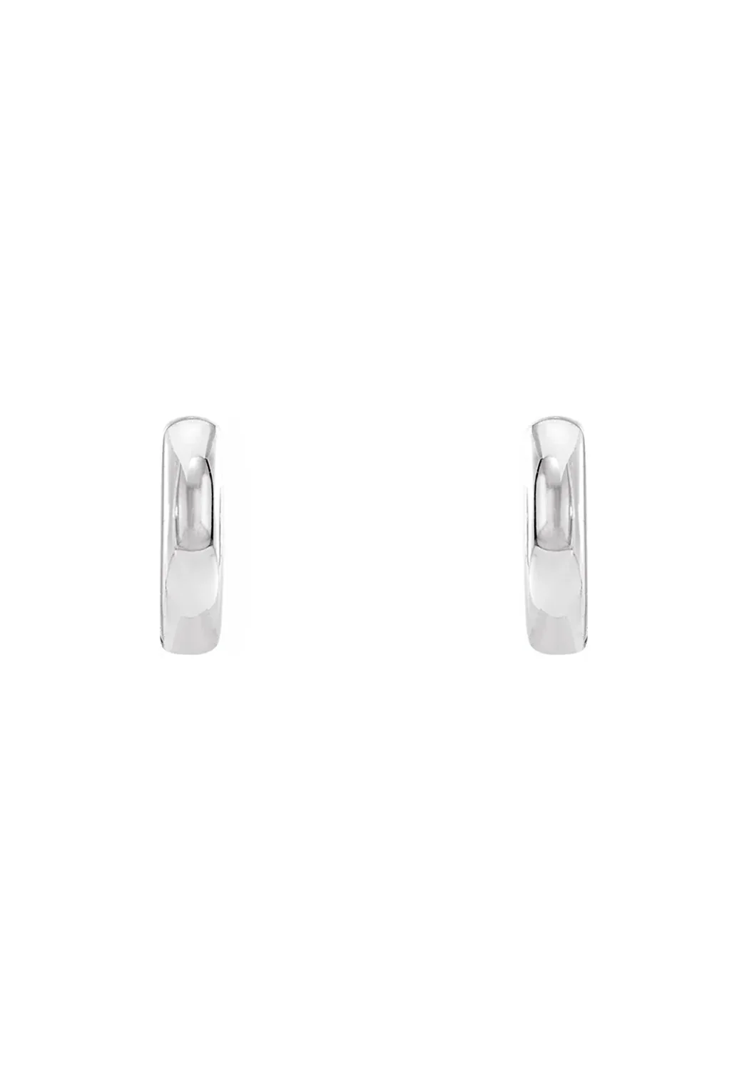 Fresh Picks 14K White Gold Bead Blast Huggie Earrings
