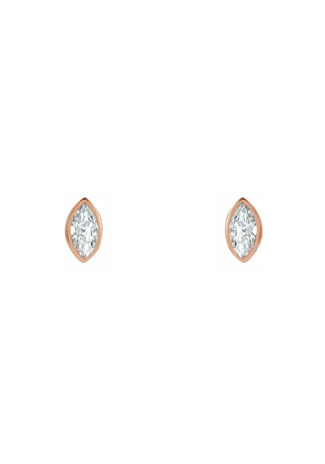 Fresh Picks 14KRG Marquise Diamond Stud Earrings