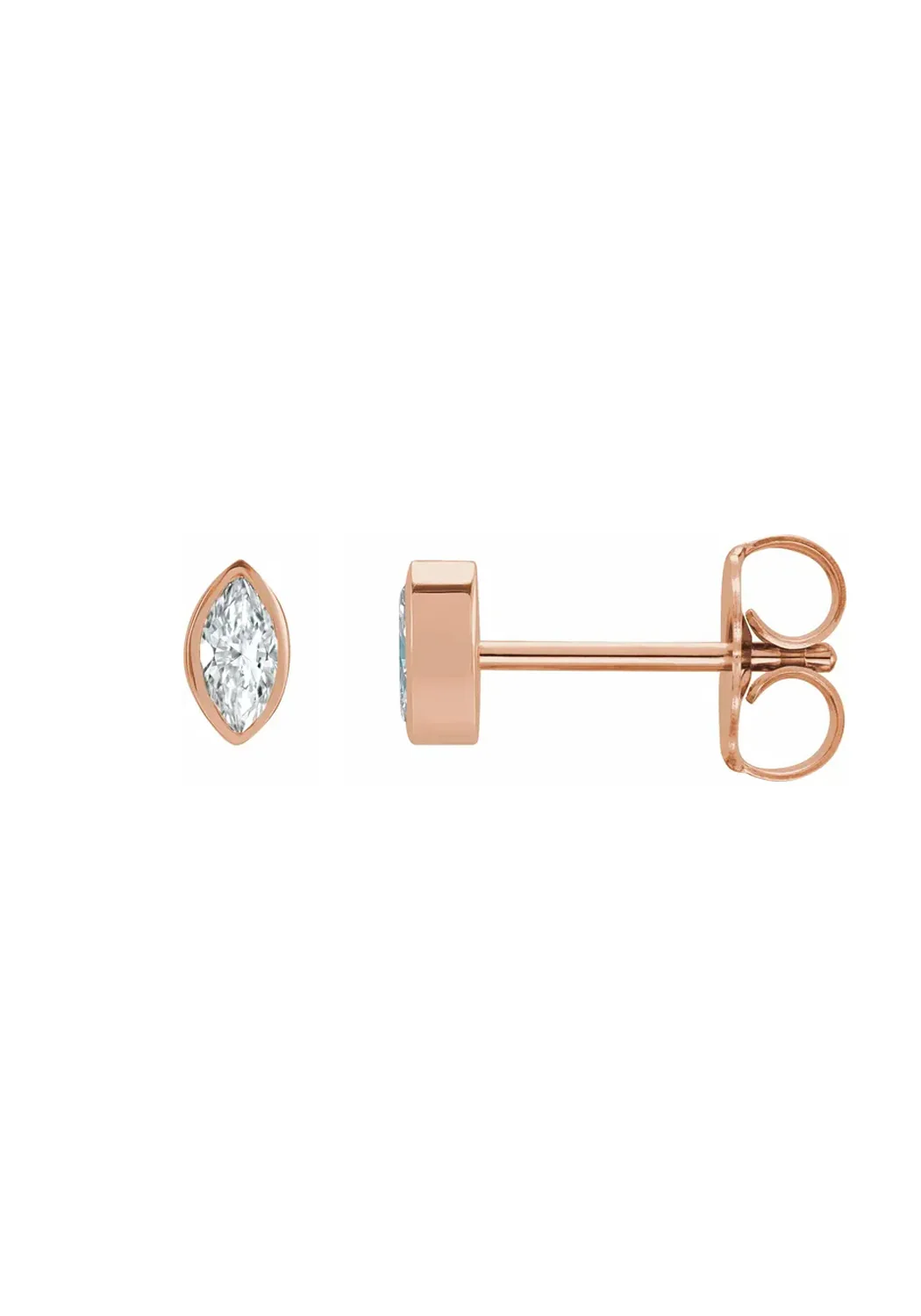 Fresh Picks 14KRG Marquise Diamond Stud Earrings - Image 2