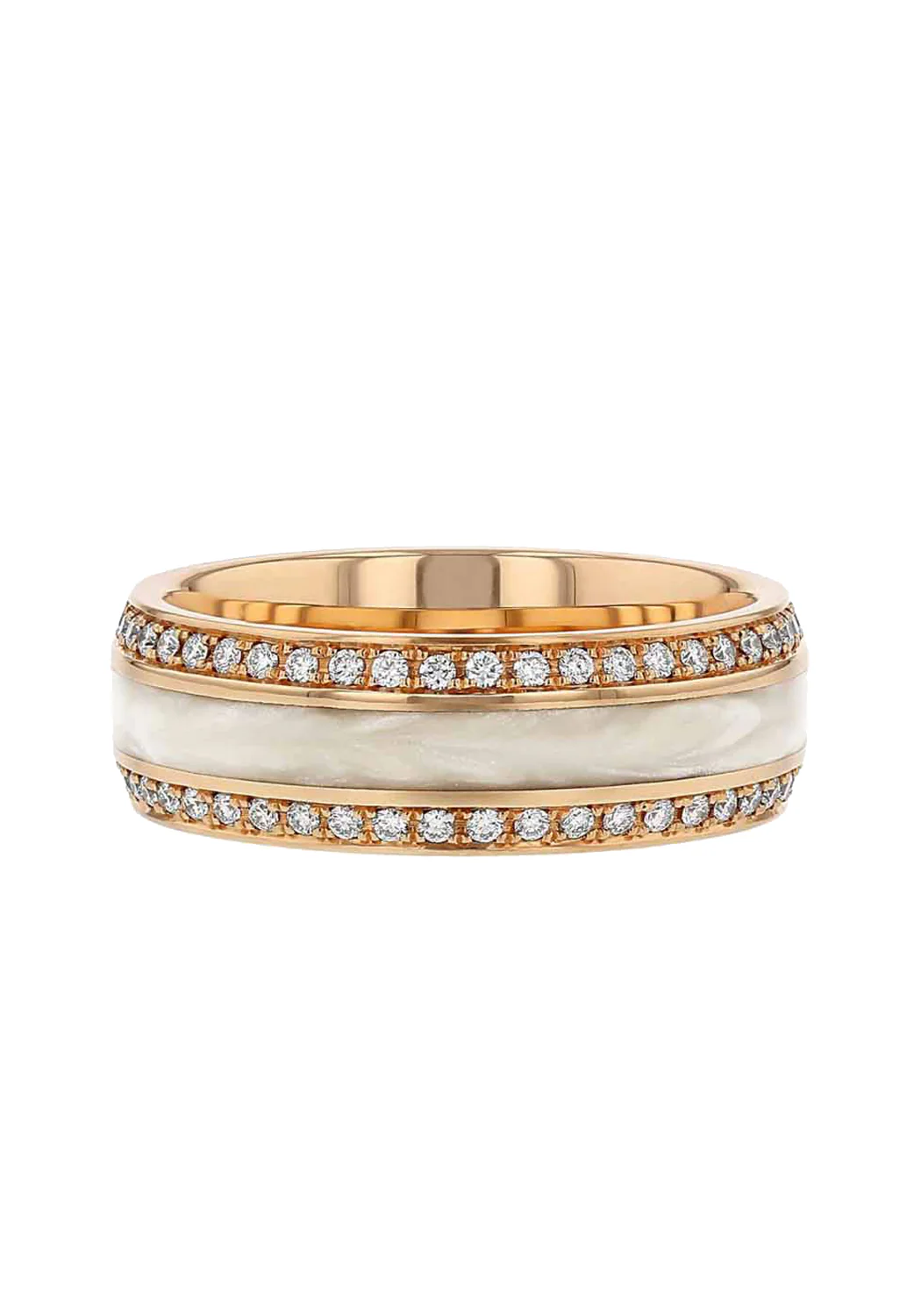 18KRG & HyCeram Double Diamond Eternity Band
