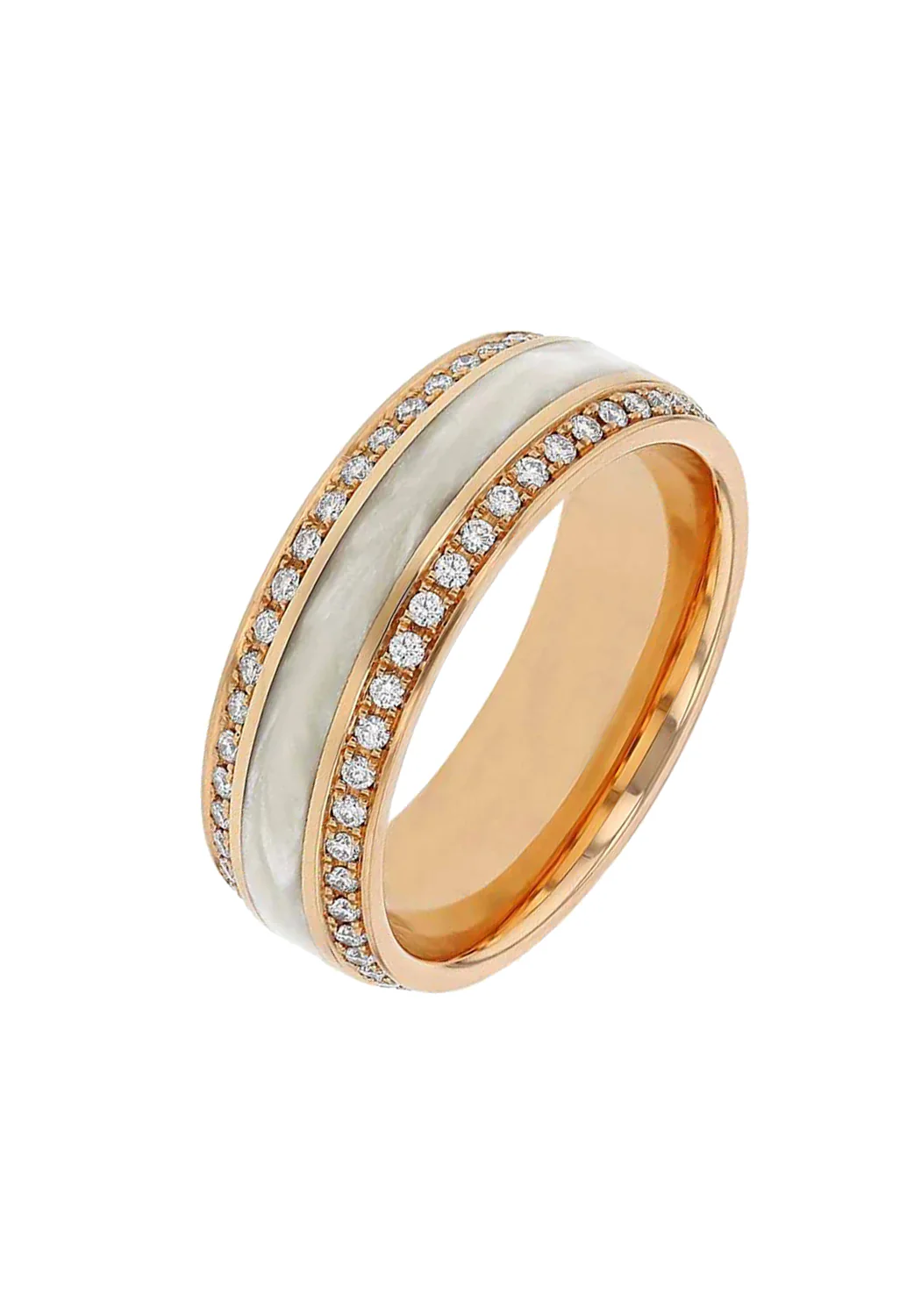 18KRG & HyCeram Double Diamond Eternity Band - Image 2