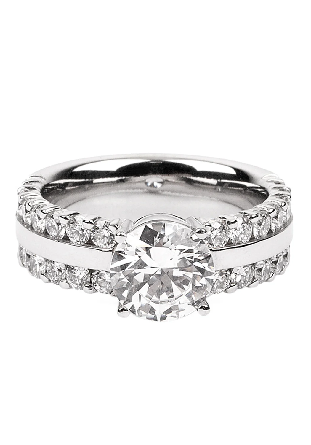 Lucienne Platinum Semi-Mount 2-Row Diamond Ring - Image 4