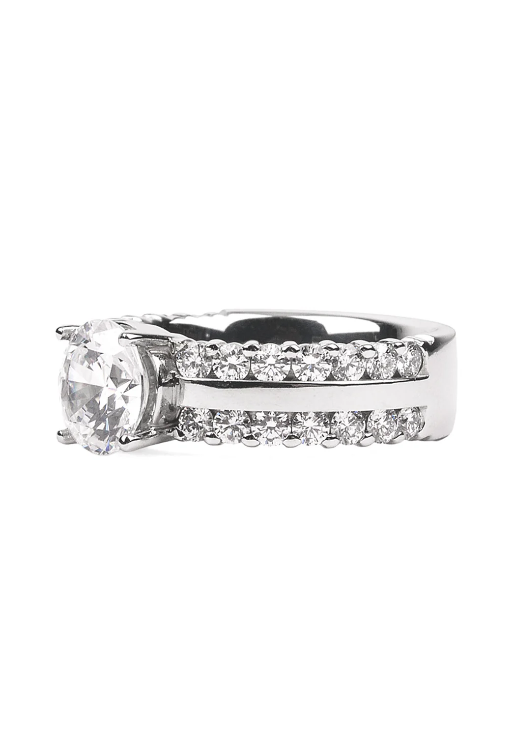 Lucienne Platinum Semi-Mount 2-Row Diamond Ring - Image 5