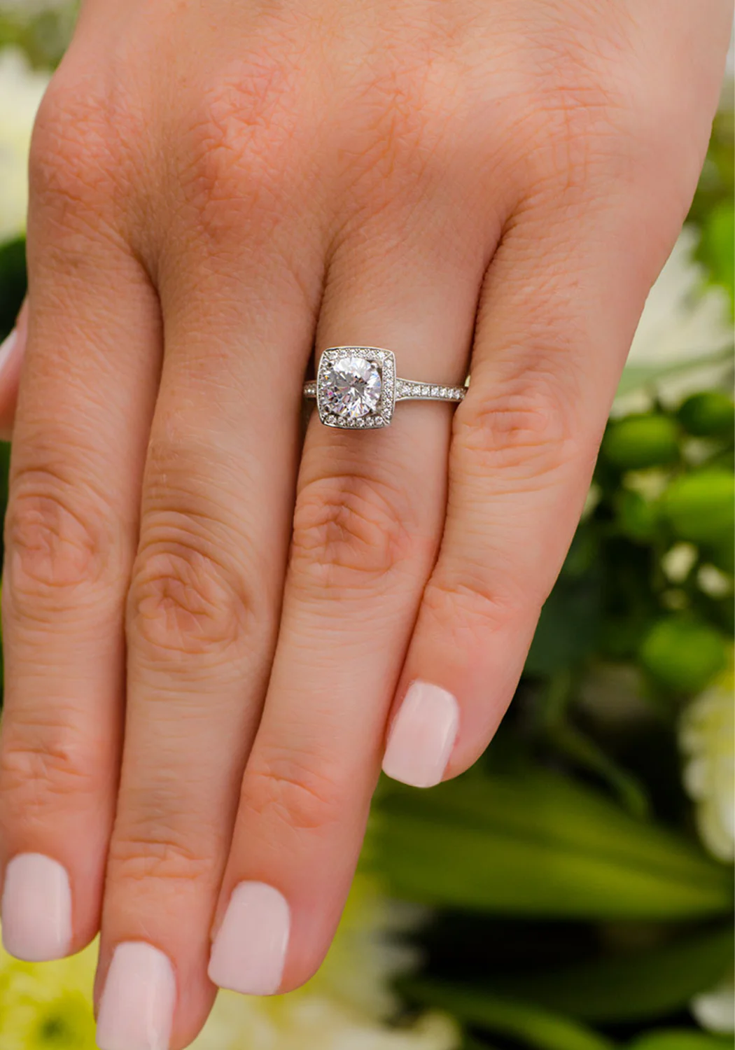 Furrer Jacot Lucienne Platinum Semi-Mount Square Halo Diamond Ring - Image 2