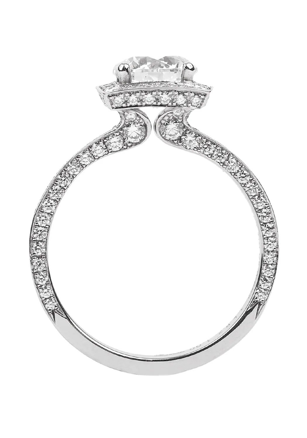 Furrer Jacot Lucienne Platinum Semi-Mount Square Halo Diamond Ring - Image 3