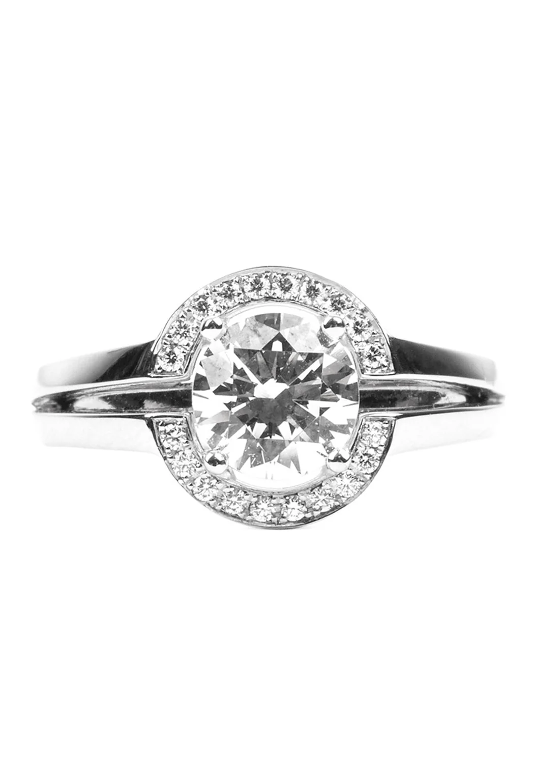 Furrer Jacot Lucienne Semi-Mount Bezel Diamond Halo Ring - Image 4