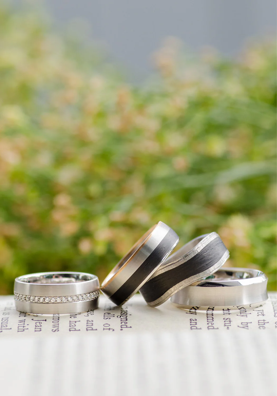 Stainless Steel Wide Inlay Diamond Eternity Band - Image 3
