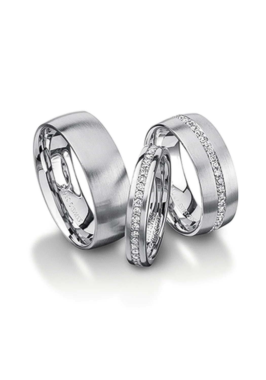 Stainless Steel Wide Inlay Diamond Eternity Band - Image 4